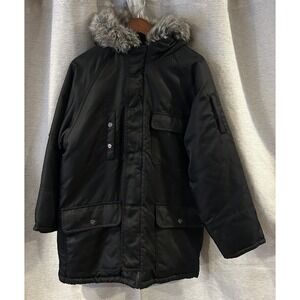 VTG Y2K Sean John Full Zip Fur‎ Trim Hooded Puffer Jacket Large 16/18